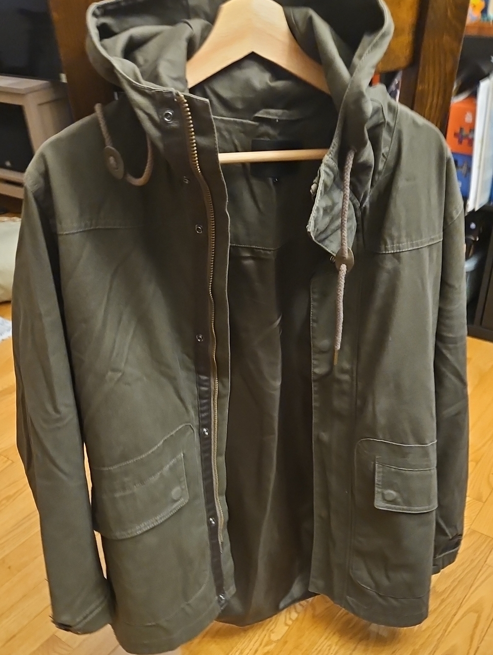 Jack London Olive Green Hooded Field Jacket